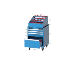 2750 - шкаф за инструемнти 3 чекмеджета 28 CNC гнезда - 560x570x1150 mm.