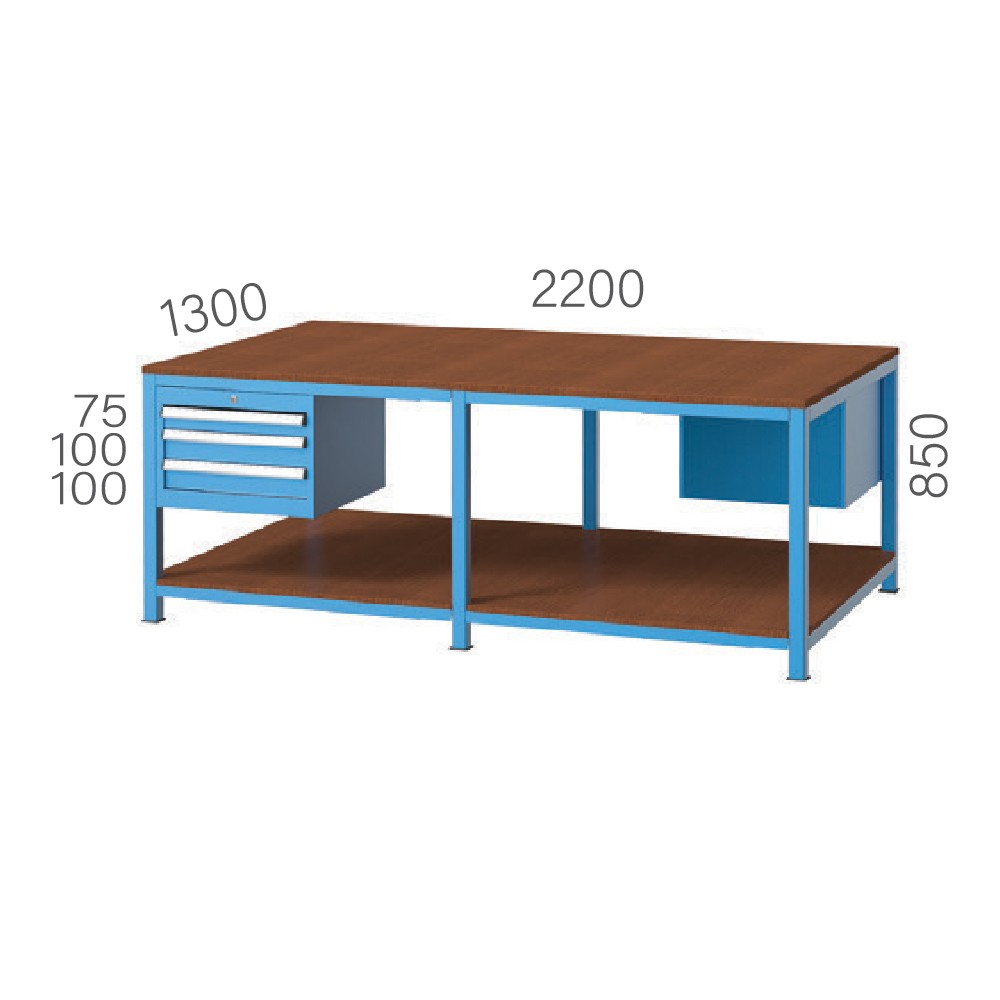 двустранна работна маса с 6 чекмеджета