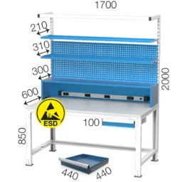 антистатична работна маса с ESD плот