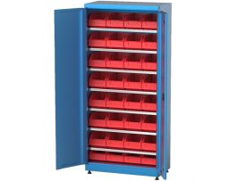 6221 - метален шкаф за материали с 32 пластмасови кутии - 920x450x2000 mm.
