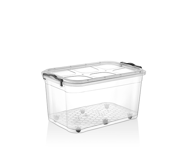 HS-019 - пластмасова прозрачна кутия с капак - 400x630x320 mm. - 50 литра