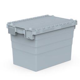 висока пластмасова каса с прикачен капак