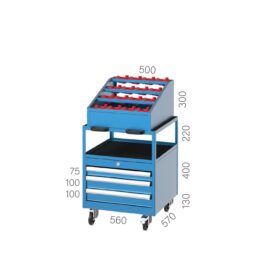 подвижен шкаф за cnc инструменти с чекмеджета