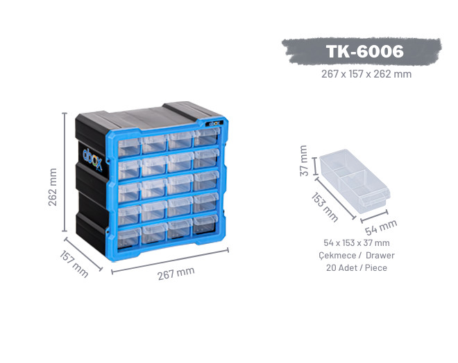 TK-6006 - шкаф органайзер с 20 чекмеджета - 1
