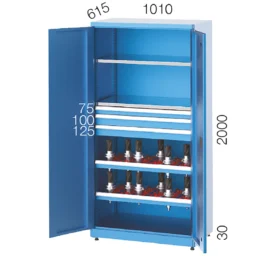 шкаф за cnc инструемнти с изтеглящи се рафтове