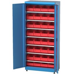 6221 - метален шкаф за материали с 32 пластмасови кутии - 920x450x2000 mm.