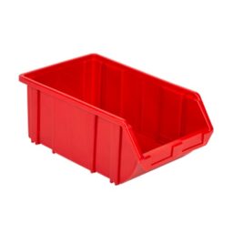 червена пластмасова стелажна кутия - 260x420x170 mm.